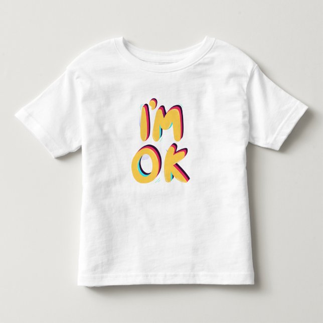 Jag mår bra – Positiv Retrotypografi Design T Shirt (Framsida)