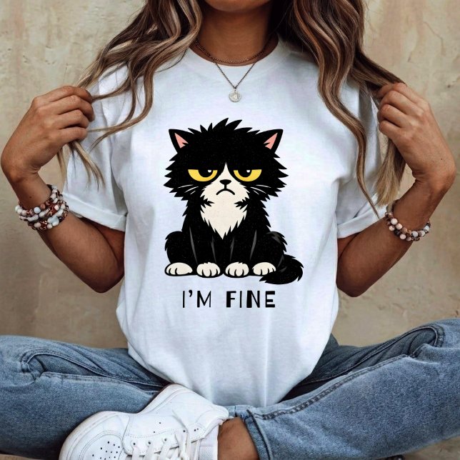 Jag mår bra - Rolig katt T Shirt (Skapare uppladdad)