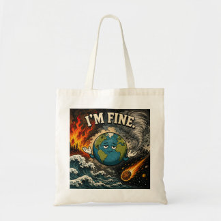 Jag Mår Bra Rolig Planet Jord Kaos Grafik Tygkasse