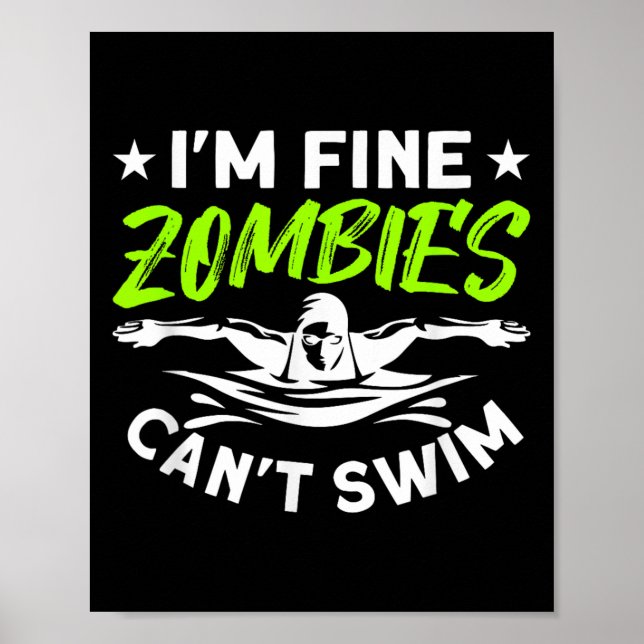 Jag mår bra Zombies kan inte simma  Poster (Framsidan)