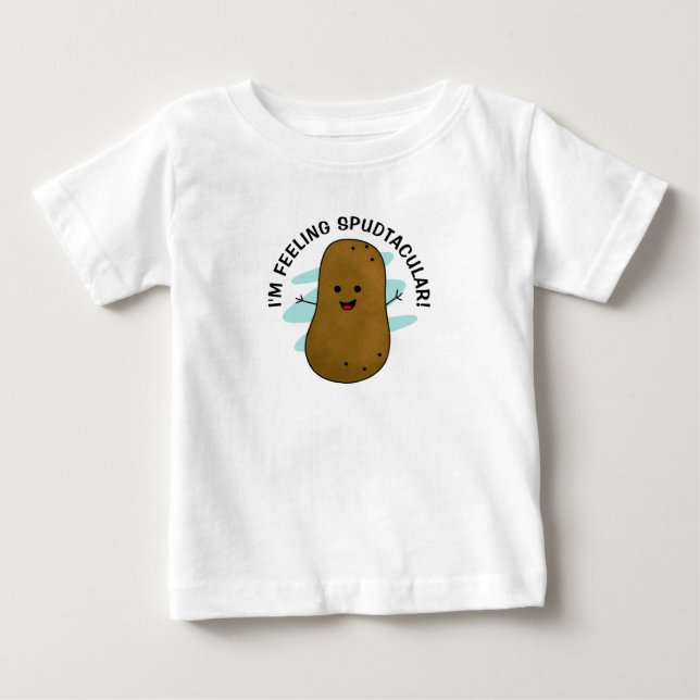 Jag mår Spudtaculärt Potatis  Baby T-Shirt (Framsida)