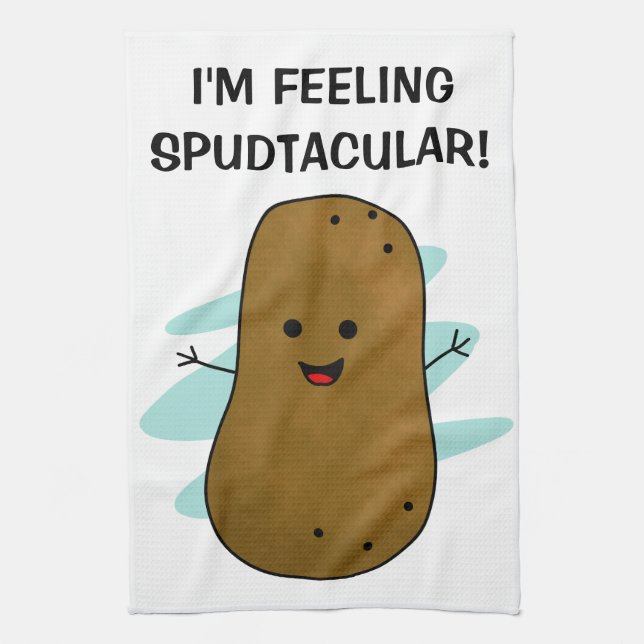 Jag mår Spudtaculärt Potatis  Kökshandduk (Vertikal)