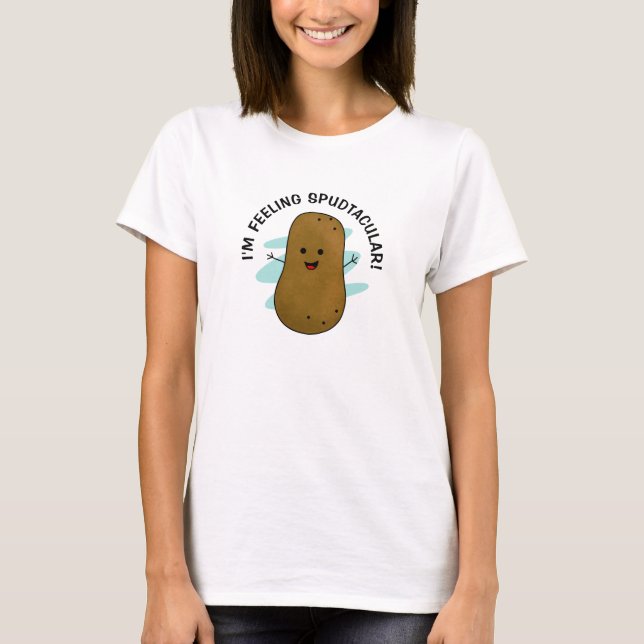 Jag mår Spudtaculärt Potatis T Shirt (Framsida)