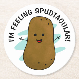 Jag mår Spudtaculärt Potatis Underlägg Papper Rund