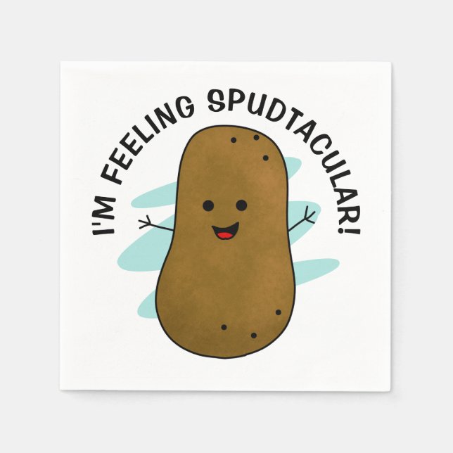Jag mår Spudtakulärt Potatis  Pappersservett (Framsidan)