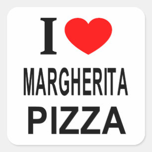 Jag ❤️ MARGHERITA PIZZA JAG ÄLSKAR MARGHERITA PIZZ Fyrkantigt Klistermärke