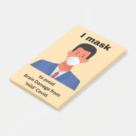 Jag maskerar för att undvika hjärnskador post-it block