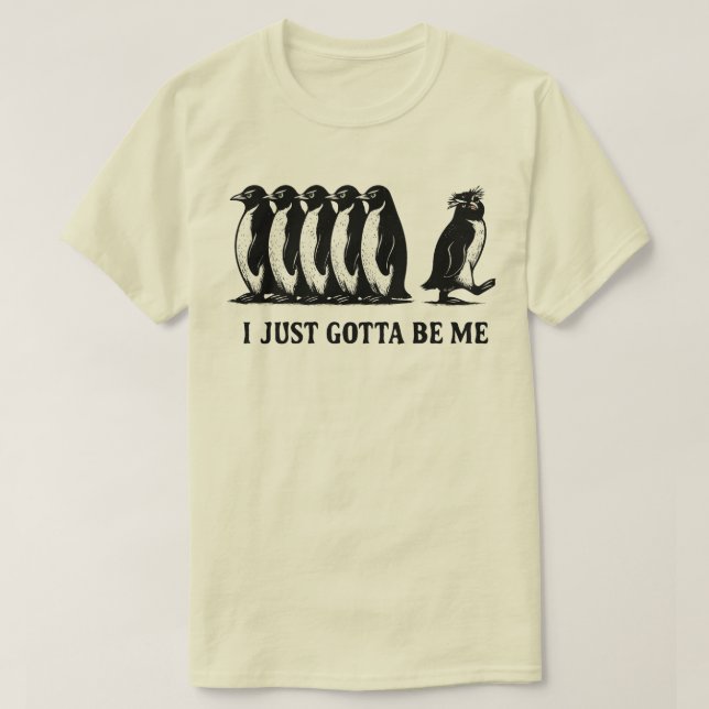 Jag Måste Bara Vara Mig Pingvin  T Shirt (Design framsida)