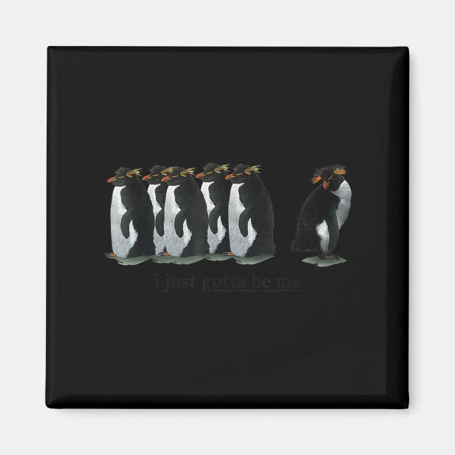 Jag måste bara vara Penguin - Rockhopper Penguins Magnet (Framsidan)