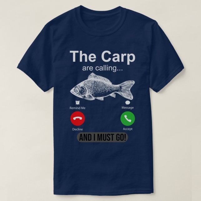 Jag måste gå och fiska. t shirt (Design framsida)