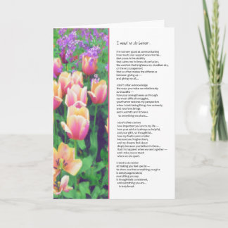 Jag måste göra bättre...relationer tack kort