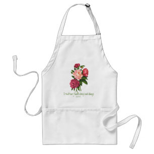 Jag måste ha Flowers Claude Monet Quote Peony Art Förkläde