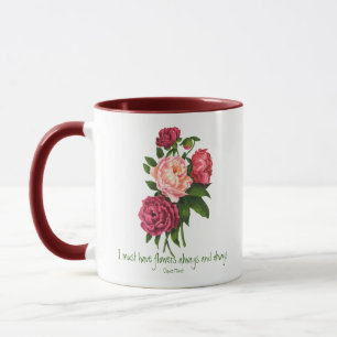 Jag måste ha Flowers Claude Monet Quote Peony Art Mugg