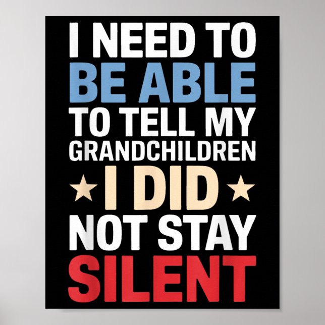 Jag måste kunna säga till mina barnbarn att jag gj poster (Framsidan)