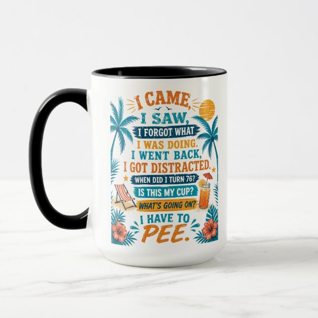 Jag Måste Pissa Rolig Mugg, Jag Kom Jag Såg Jag Gl Mugg (Vänster)