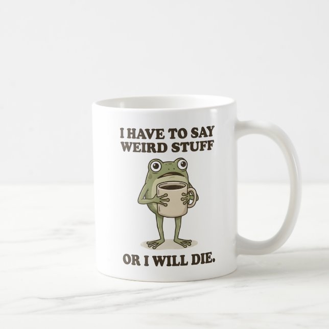 Jag måste säga konstiga saker Groda Kaffe Mugg (Höger)