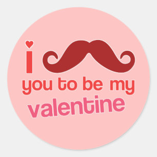 Jag måste vara min valentindekalk. runt klistermärke