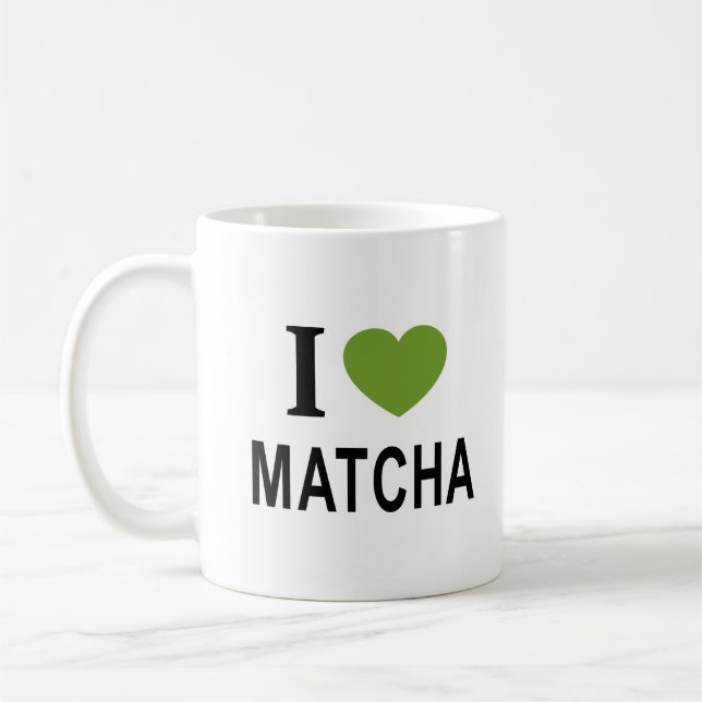 Jag ❤️ MATCHA I KÄRLEK MATCHA I HEART MATCHA COFFE Kaffemugg (Vänster)