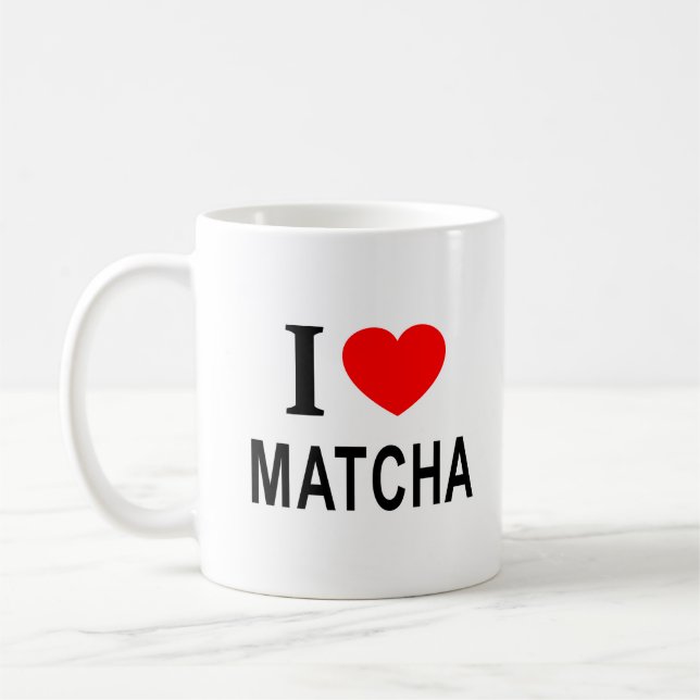Jag ❤️ MATCHA JAG ÄLSKAR MATCHA JAG HJÄRTAT MATCHA Kaffemugg (Vänster)