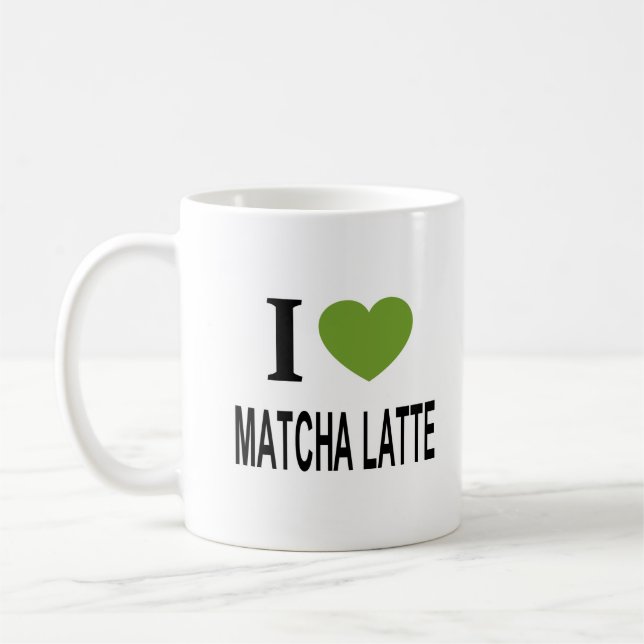 JAG ❤️ MATCHA LATTE I KÄRLEK MATCHA LATTE I HEART  KAFFEMUGG (Vänster)