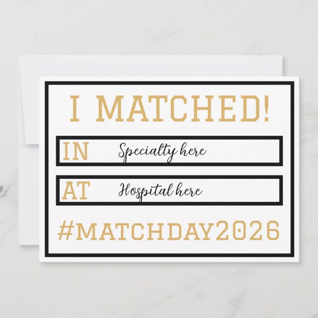 Jag matchade Match Day-meddelande Inbjudningar (Framsida)