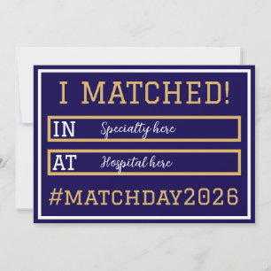 Jag matchade Match Day-meddelande Inbjudningar