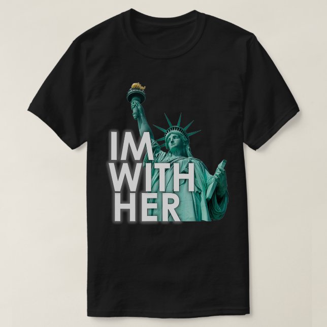 Jag med hennes Frihetsgudinnan T Shirt (Design framsida)
