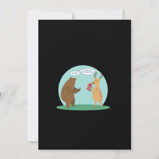 Jag med min björn händer Åh hjort Rolig kreativ st Julkort