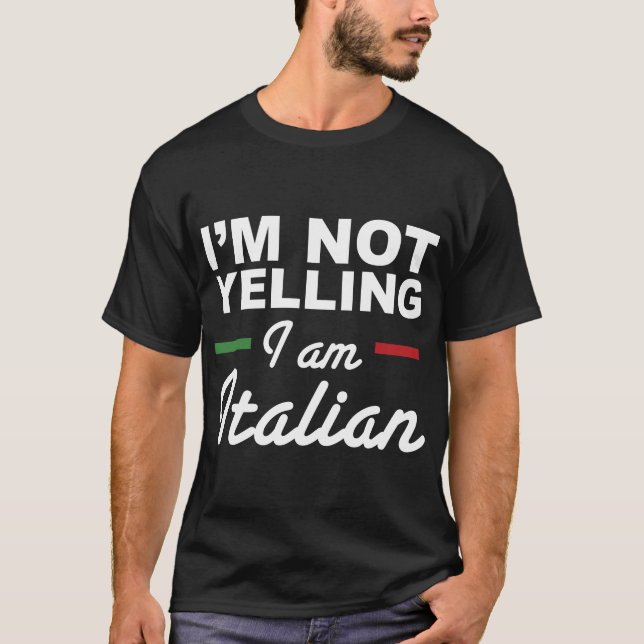Jag menar inte att jag är italienare. t shirt (Framsida)