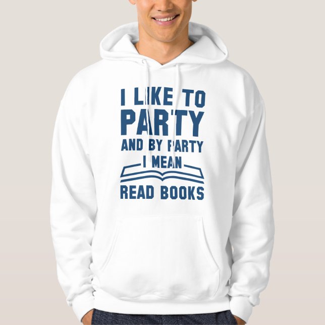 Jag Menar Läs Böcker Hoodie (Framsida)