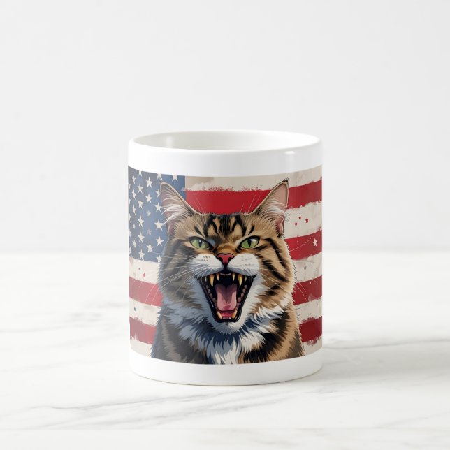 Jag Meow for Freedom - Patriotic Cat Mugg (Center)