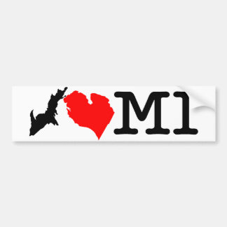 Jag ♥ MI (jag älskar Michigan) dekal