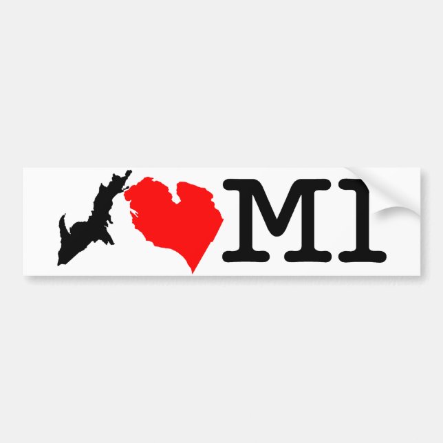 Jag ♥ MI (jag älskar Michigan) dekal (Framsidan)