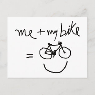jag & min cykel = lycka vykort