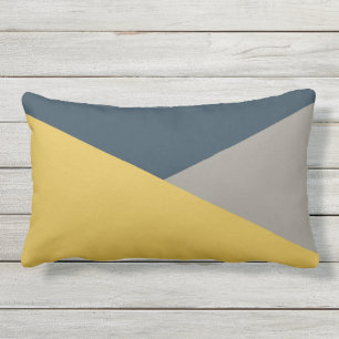 Jag Minimalist Färgblock Senap Navy Grå Lumbarkudde