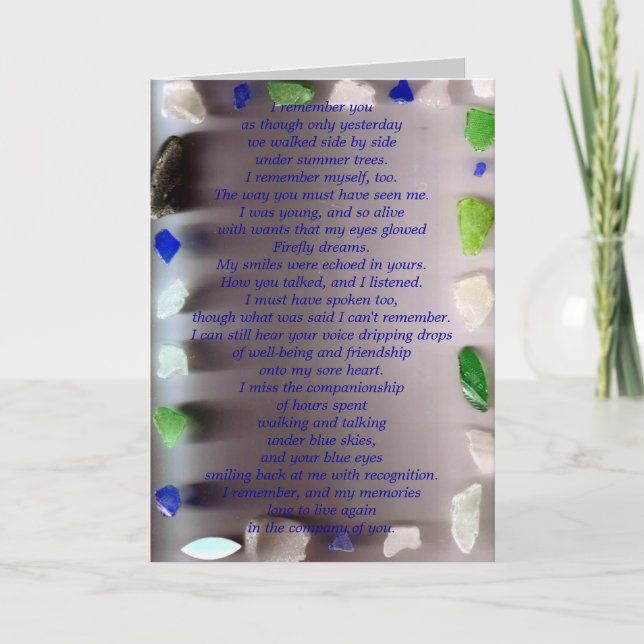 Jag minns dig, men bara i går... kort (Framsida)