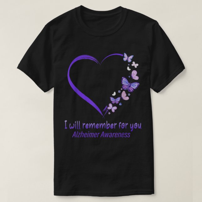 Jag minns för Alzheimer Awareness Apparat T Shirt (Design framsida)
