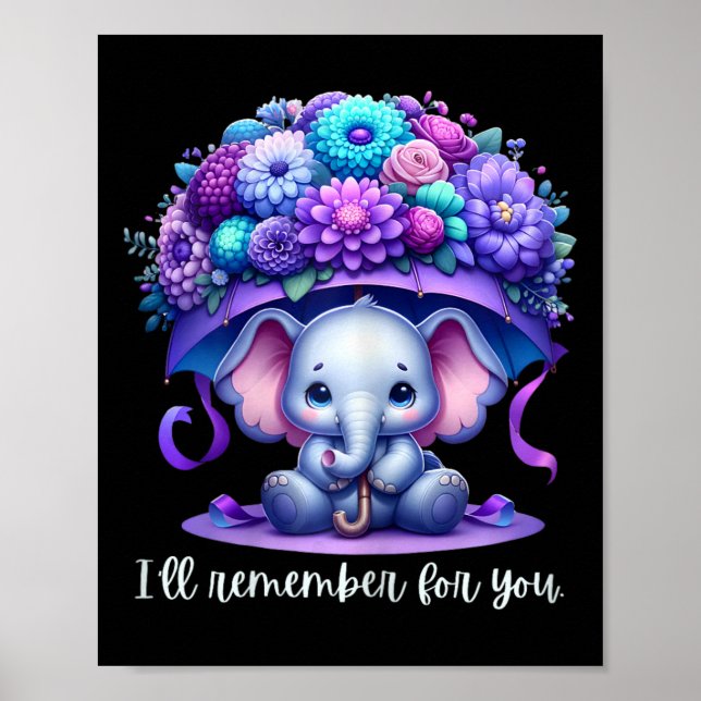 Jag minns för din Lila Elephant Heimerheimer Poster (Framsidan)