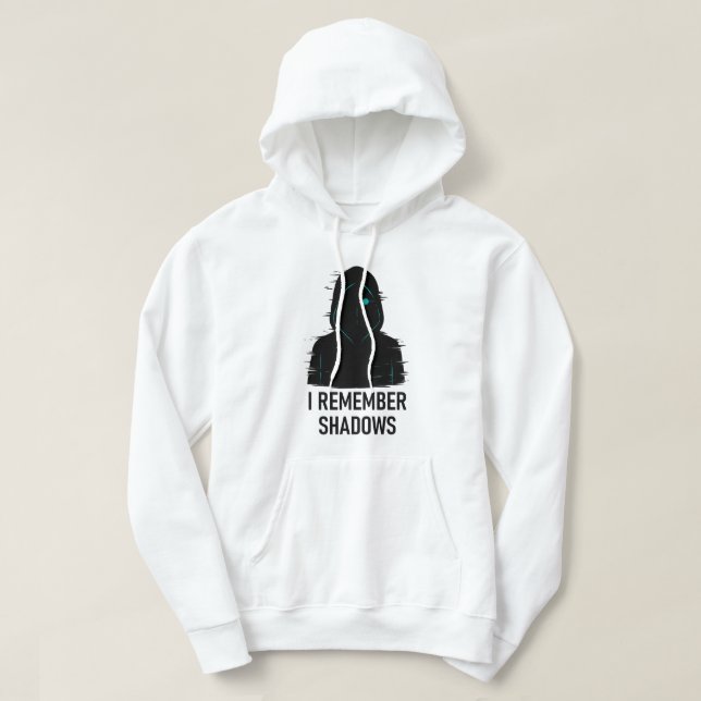 Jag minns skuggor - Glitched Hooded Figur Design Hoodie (Design framsida)