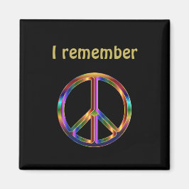 "Jag minns" text med fredssymbol Magnet