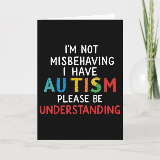 Jag misbehagar mig inte, jag har autism, var så fö kort (Framsida)