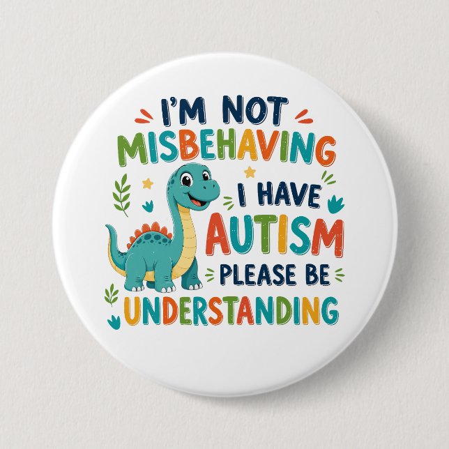 Jag misbehär mig inte, jag har autism knapp (Framsida)