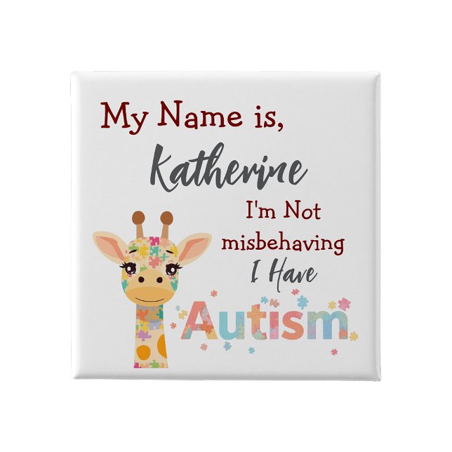 Jag misbehaver mig inte, jag har Autism märke på k Knapp (I'm not misbehaving I have Autism pin badge
)