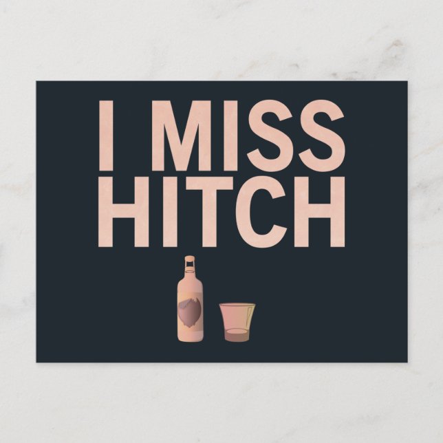 Jag Miss Hitch (ljus på mörk) vykort (Framsida)
