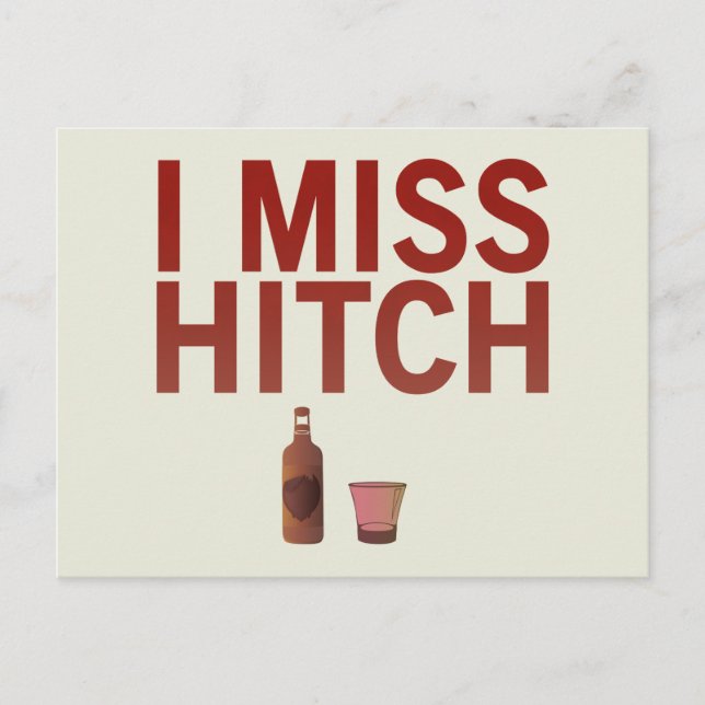Jag Miss Hitch (mörk på ljus) vykort (Framsida)