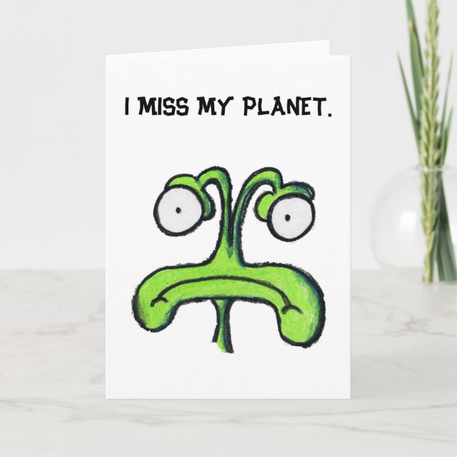 JAG MISS MITT PLANET-blankgratulationskort Kort (Framsida)