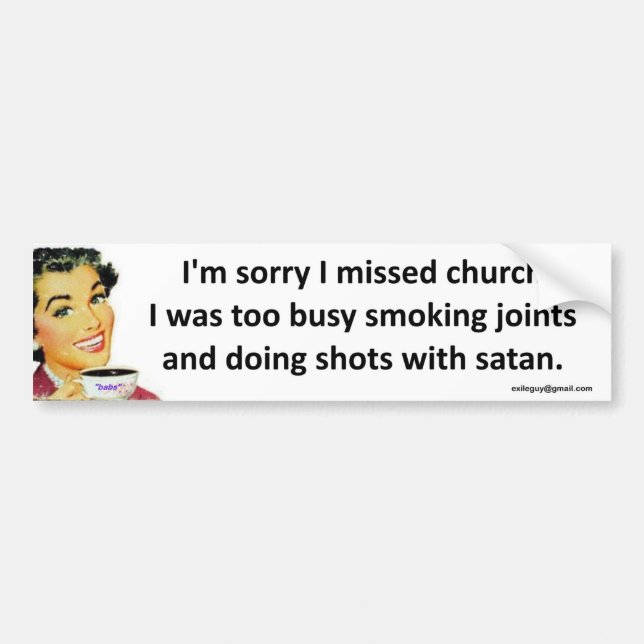 Jag missa kyrkan bildekal (Framsidan)