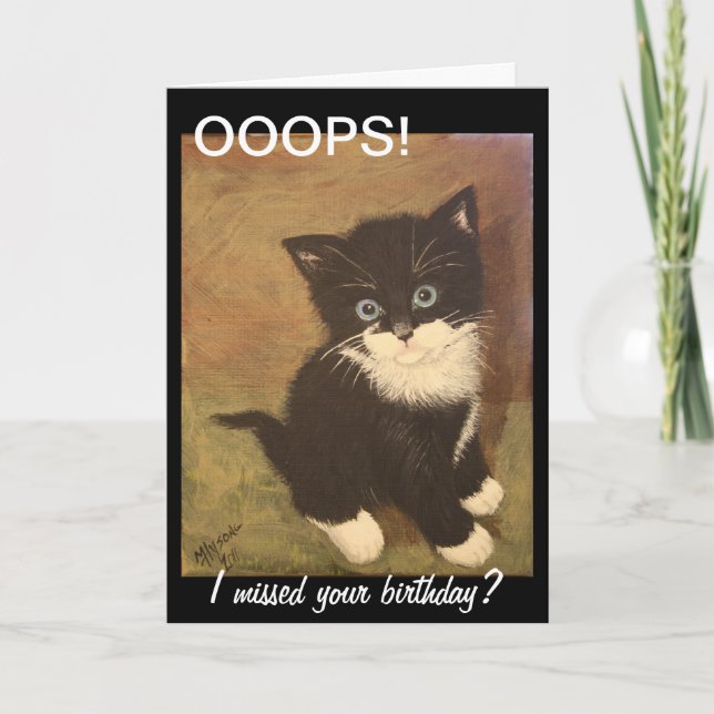 Jag missade din födelsedag? kort (Framsida)
