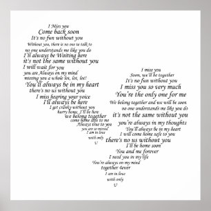 Jag missar dig - Brutet skilt hjärta Poster