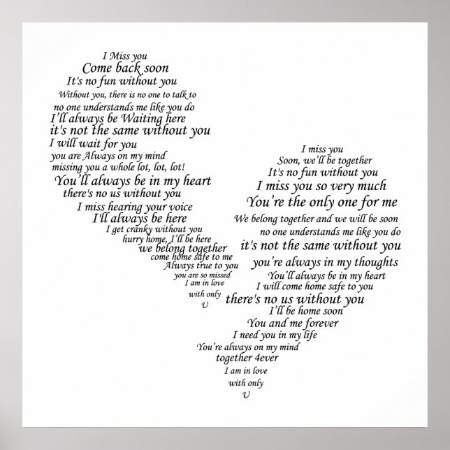 Jag missar dig - Brutet skilt hjärta Poster (Framsidan)